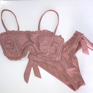 Super Cute Mauve/Pink Ruffle bikini